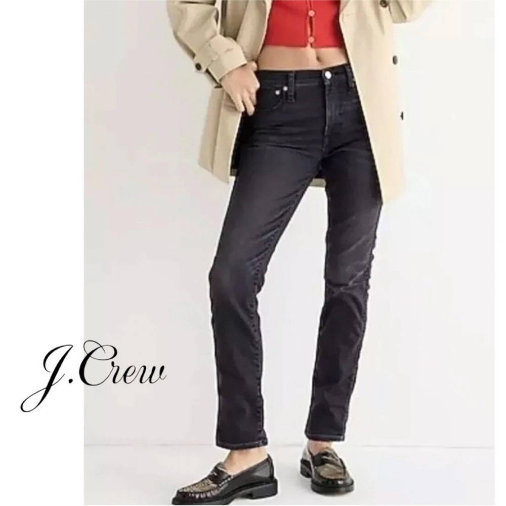 J. Crew Women's Dark Black Straight-Leg Jeans in 26P